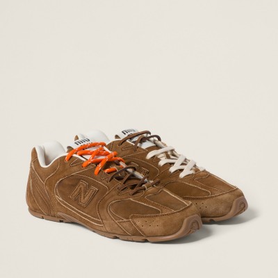 New Balance X Miu Miu 530 Sl Suede Sneakers Cinnamon