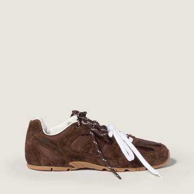 New Balance X Miu Miu 530 Sl Technical Fabric And Suede Sneakers Cocoa Brown New Balance X Miu Miu 530 Sl Technical Fabric And Suede Sneakers Cocoa Brown