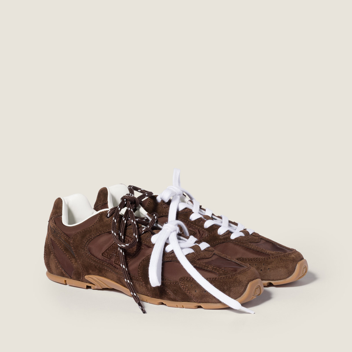 New Balance X Miu Miu 530 Sl Technical Fabric And Suede Sneakers Cocoa Brown New Balance X Miu Miu 530 Sl Technical Fabric And Suede Sneakers Cocoa Brown