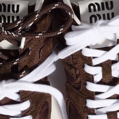 New Balance X Miu Miu 530 Sl Technical Fabric And Suede Sneakers Cocoa Brown New Balance X Miu Miu 530 Sl Technical Fabric And Suede Sneakers Cocoa Brown